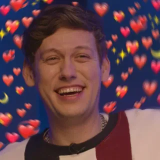 💝 mann, lächeln, herzen, funkeln, glücklich, porträt telegram sticker