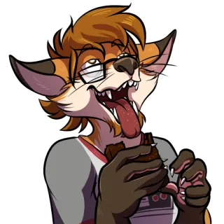 👅 Фурри, Лиса, Ест, Мультик, Антро, Смешно telegram sticker