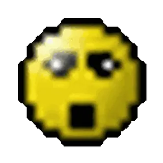 😨 эмотикон, эмодзи, пиксель арт, в шоке, удивлён, лицо telegram sticker