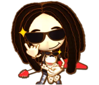 🤘 cartoon, character, music, cool, sunglasses telegram sticker