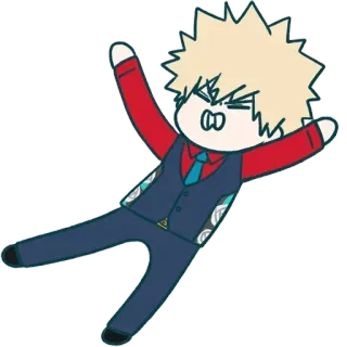 😖 Katsuki Bakugo My Hero Academia Anime, Sticker, Katsuki Bakugo, My Hero Academia, Chibi, Cartoon telegram sticker