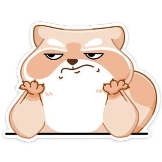 😒 แฮมสเตอร์, โกรธ, น่ารัก, สัตว์, การ์ตูน whatsapp sticker
