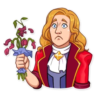 🥀 грустный, разочарованный, цветы, мультфильм, персонаж, иллюстрация, портрет whatsapp sticker