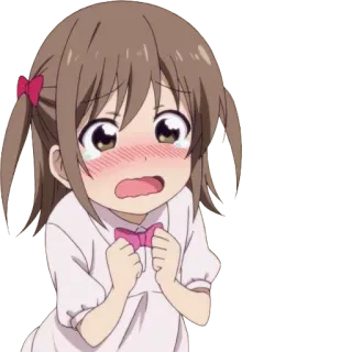 😢 anime, cartoon, crying, girl, kawaii, scared, sad telegram sticker