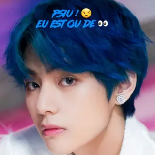👀 Psiu!😔 EU ESTOU OU DE👀 K-pop, V, BTS, retrato, ídolo, cantante whatsapp sticker
