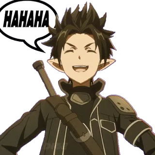 😂 HAHAHA anime, laughing, character, sword, happy, elf telegram sticker