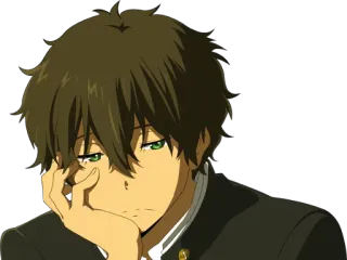 😐 Houtarou Oreki Hyouka Anime, Menino, Estudante, Houtarou Oreki, Hyouka telegram sticker