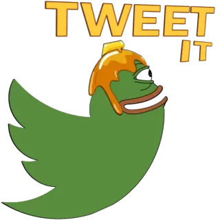 🦜 Pepe the Frog TWEET IT เปเป้เดอะฟร็อก, มีม, ทวิตเตอร์, โซเชียลมีเดีย telegram sticker