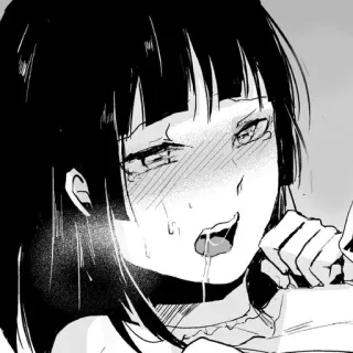 😳 Anime, Mangá, Garota, Baba, Suor telegram sticker