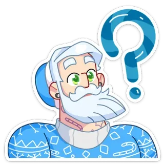 ❓ สติกเกอร์, คำถาม, คิด, การ์ตูน, ตัวละคร, สับสน telegram sticker