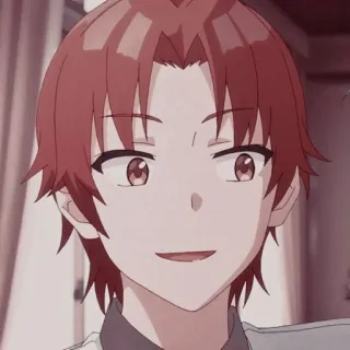 😃 Anime, Con trai, Phim hoạt hình, Nhân vật, Tóc đỏ, Nụ cười telegram sticker