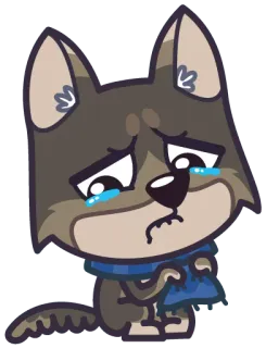 😢 cachorro, chorando, triste, desenho animado, animal telegram sticker