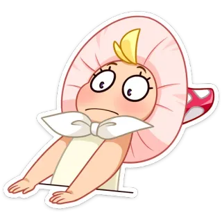 😳 Мультфильм, Персонаж, Иллюстрация, Цветок, Милый, Смешной, Причудливый, Наклейка telegram sticker