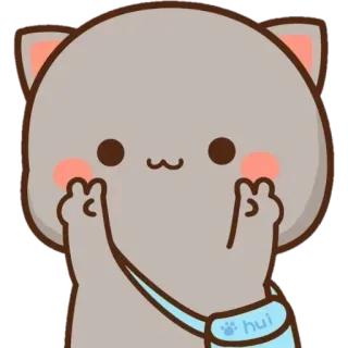 😗 HUI imut, kucing, stiker, binatang, kawaii telegram sticker