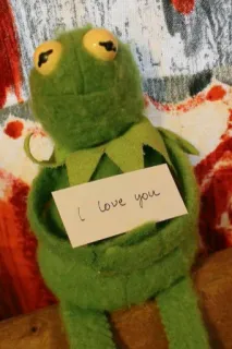 🐸 Kermit I love you kermit, rana, burattino, amore, messaggio, carino, muppets telegram sticker