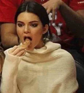 🍗 Kendall Jenner mangiare, snack, modella, celebrità, cibo, donna telegram sticker