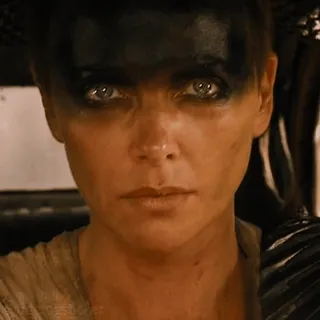 😐 Furiosa Mad Max: Fury Road Furiosa, Mad Max, action, Charlize Theron, movie, post-apocalyptic, warrior whatsapp sticker