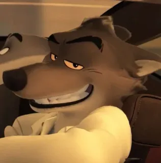 😁 Mr. Wolf The Bad Guys Cartoon, Wolf, Anthropomorph, Film, Figur telegram sticker