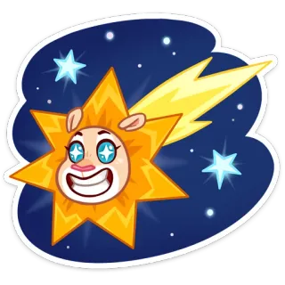 ☄️ 星星, 可爱, 卡通, 动物, 狮子, 闪亮, 眼睛 telegram sticker
