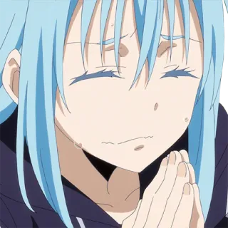 😓 Rimuru Tempest That Time I Got Reincarnated as a Slime anime, crying, anime character, rimuru, slime telegram sticker