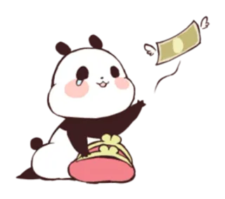💸 schattig, panda, geld, kawaii, dier telegram sticker