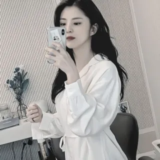 ⏰ wanita, selfie, korea, aktris, kemeja putih whatsapp sticker