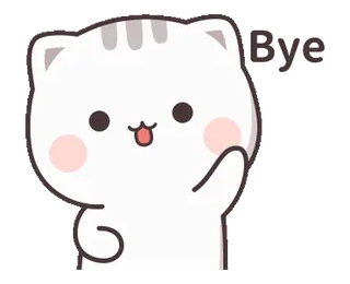 👋 Bye gato, fofo, acenando, adeus telegram sticker