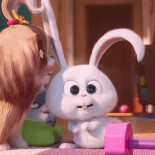 🍬 Snowball The Secret Life of Pets rabbit, bunny, white, cute, animal, pet telegram sticker