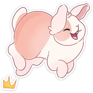 ☺️ coelho, fofo, animal, kawaii, coroa whatsapp sticker