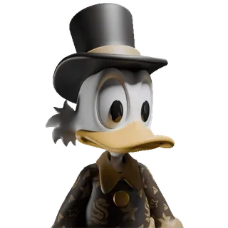 💲 Scrooge McDuck Sknerus McKwacz, kaczka, postać z kreskówki, Disney, bogaty, cylinder whatsapp sticker