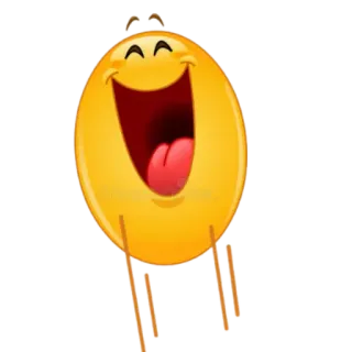 😆 emoji, happy, smile, laughing, yellow, fun, emotion telegram sticker