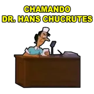 🎙 CHAMANDO DR. HANS CHUCRUTES desenho animado, escritório, médico telegram sticker
