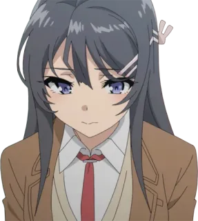🙁 Mai Sakurajima Rascal Does Not Dream of Bunny Girl Senpai anime, girl, japanese, school uniform, sad, cute telegram sticker