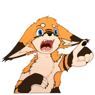 🦊 Kartun, Furry, Binatang, Rubah, Menunjuk, Marah telegram sticker