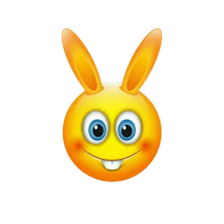 🐇 coniglio, emoji, animale, giallo, carino, cartone animato telegram sticker