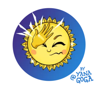 😖 sol, facepalm, emoji, adesivo, desenho animado, expressão whatsapp sticker