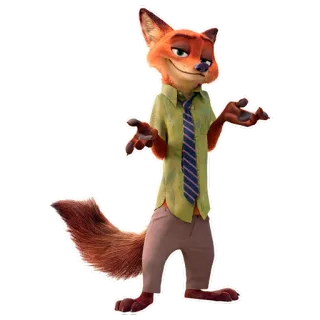 ❔ Nick Wilde Zootopia fox, cartoon, anthropomorphic, disney telegram sticker