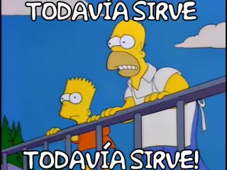 😟 Homer Simpson The Simpsons TODAVÍA SIRVE TODAVÍA SIRVE! ホーマー・シンプソン, ザ・シンプソンズ, アニメ, 面白い, まだ動く, スペイン語 telegram sticker