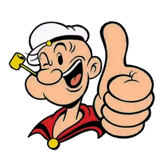 👍 Popeye desenho animado, Popeye, marinheiro, polegar para cima, personagem whatsapp sticker