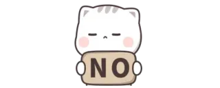🤨 NO gatto, no, rifiuto, carino, animale whatsapp sticker