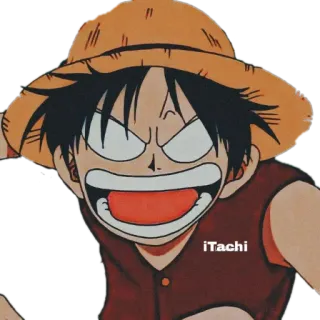 😡 Monkey D. Luffy One Piece iTachi anime, manga, one piece, monkey d luffy, cartoon, sticker, pirate telegram sticker