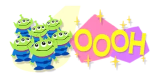 😀 Alien Toy Story OOOH 外星人, 玩具总动员, 迪士尼, 卡通, 太空, 可爱, 动画 whatsapp sticker