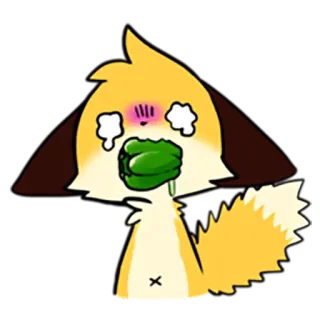 😵 Anime, Cartoon, Sticker, Fuchs, Süß, Tränen, Kotzen telegram sticker