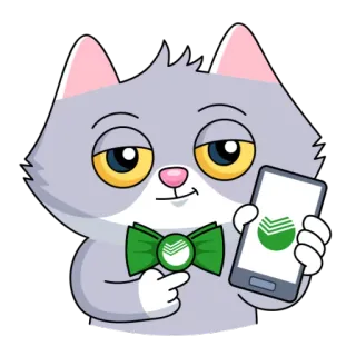 💵 кот, мультфильм, животное, милый, телефон, зеленый, галстук telegram sticker