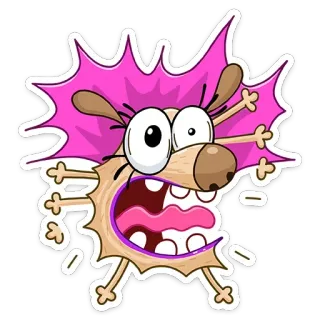 😱 kartun, anjing, terkejut, kejutan, ekspresi whatsapp sticker