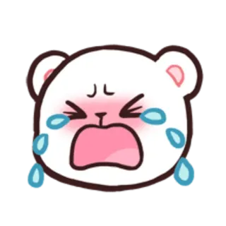 😢 crying, sad, bear, emotions, cartoon telegram sticker