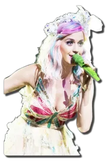🌞 Katy Perry 歌手, ミュージシャン, パフォーマー, 有名人, ポップスター, 虹色の髪 telegram sticker