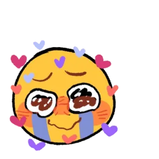 🥺 emoji, amor, corações, fofo, chorando telegram sticker