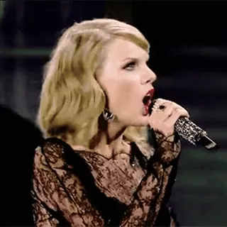 🎸 Taylor Swift chanteur, microphone, pop star, concert, artiste féminine, musique telegram sticker