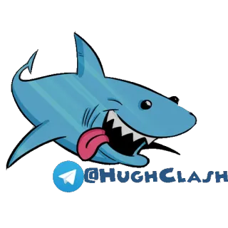 😱 @HUGHCLASH rekin, kreskówka, zwierzę, ryba, telegram, naklejka telegram sticker